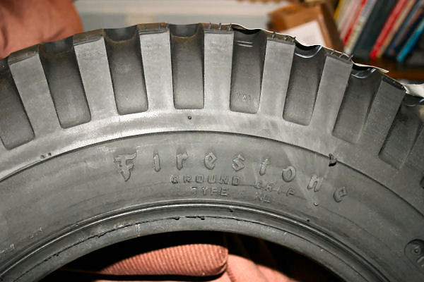 Firestone Ground Grip tires and marked type ND. 